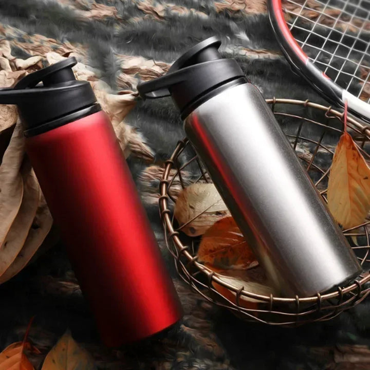 Insulated water bottle, perfect for camping, hiking & outdoor hydration.
