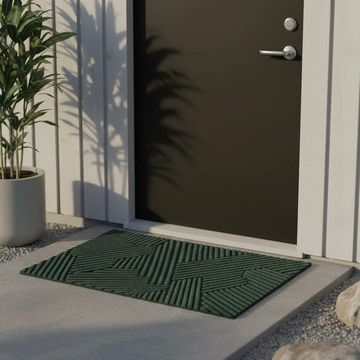 Modern eco-friendly indoor doormat, non-slip floor protector for home entrance.
