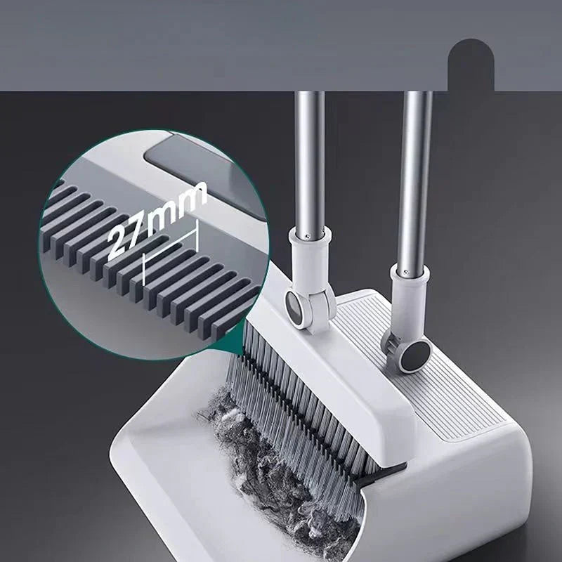 Efficient home cleaning broom & dustpan set for all floor types. Compact design for easy storage.