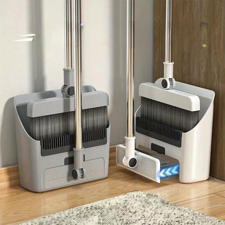 Hygienic broom and dustpan set for efficient household floor cleaning & maintenance. Spotless results.
