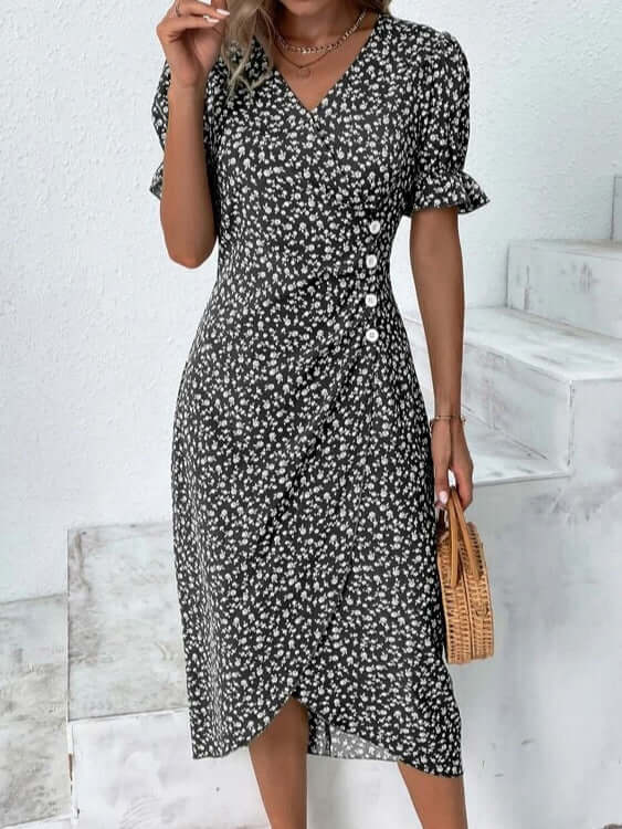 Effortless women's knee-length summer dress, chic & comfortable for everyday fashion.