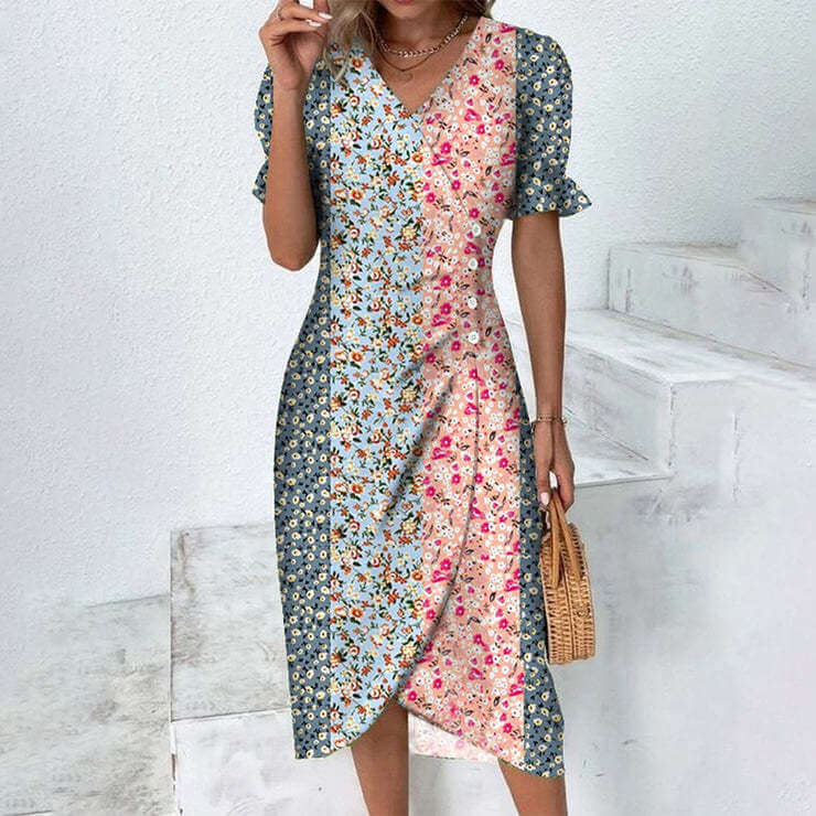Versatile women's knee-length sundress, perfect for chic, comfortable summer fashion.