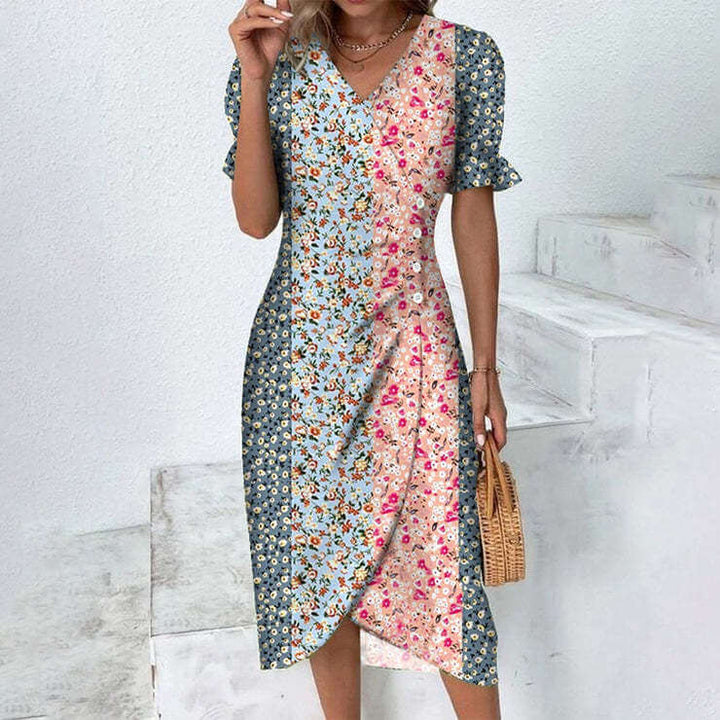 Versatile women's knee-length sundress, perfect for chic, comfortable summer fashion.