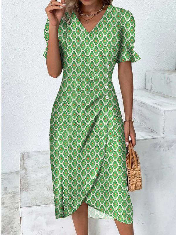 Lightweight women's summer dress, knee-length and chic for casual or dressed-up occasions.