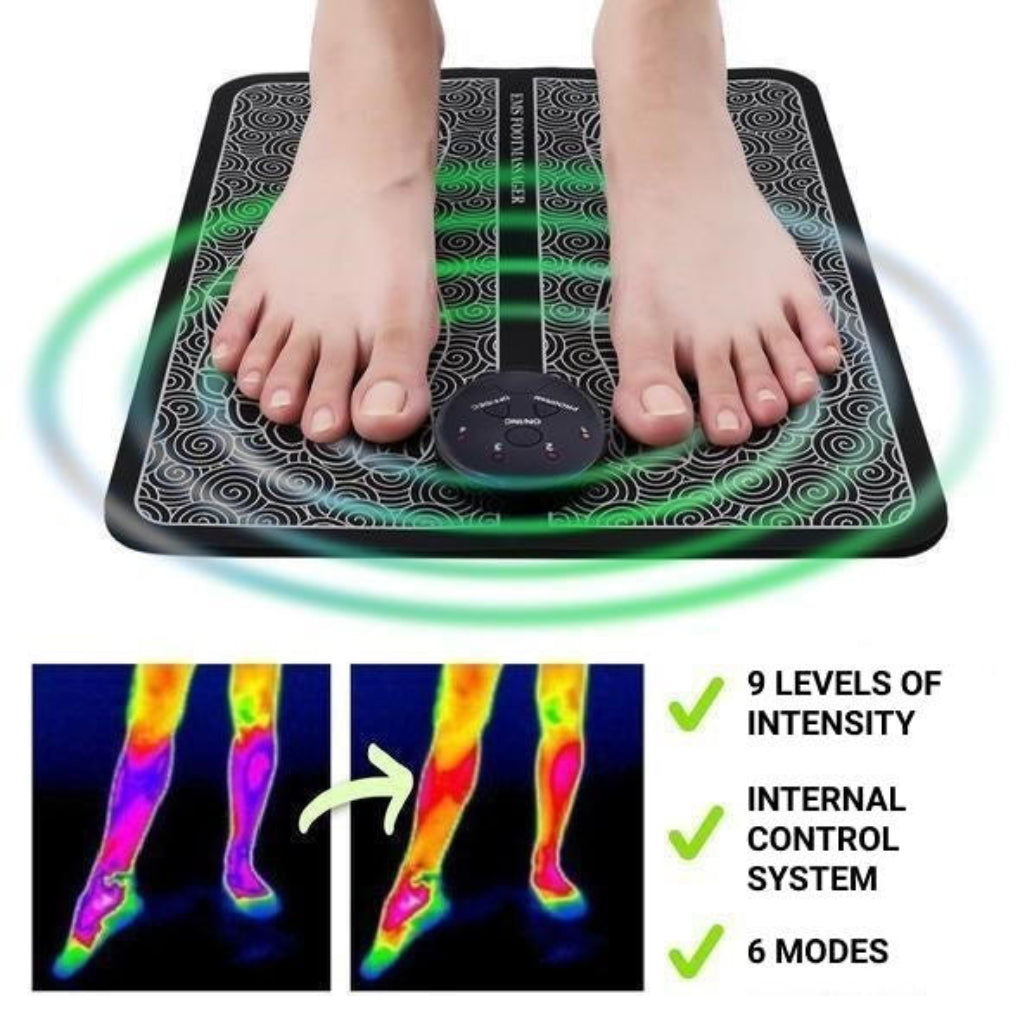Unisex EMS foot massager providing deep muscle stimulation for ultimate foot relaxation.