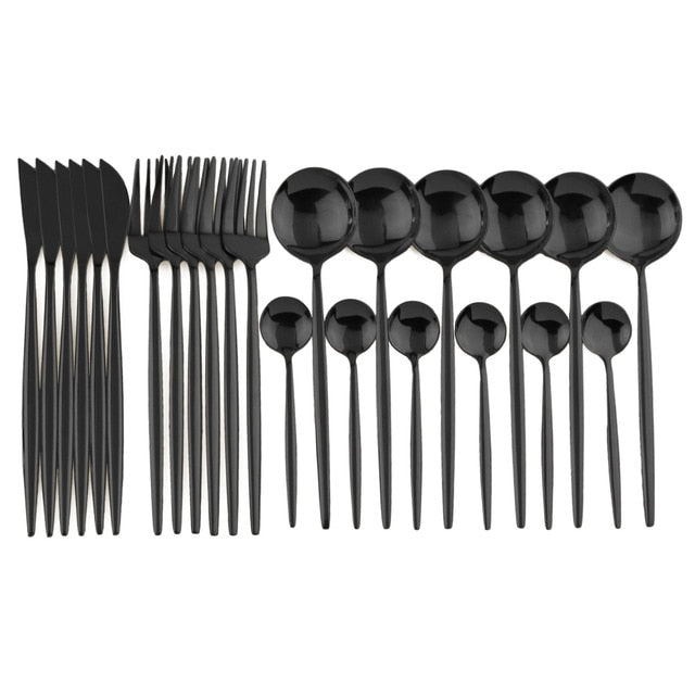Versatile 24-piece modern flatware set for all dining occasions, from casual to formal.