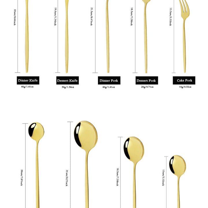 Close-up of a sleek, modern 24-piece flatware set, enhancing kitchen and dining decor.