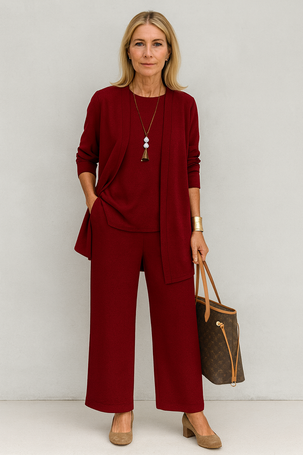 Chic women's 3-piece set, perfect for elegant comfort fashion.