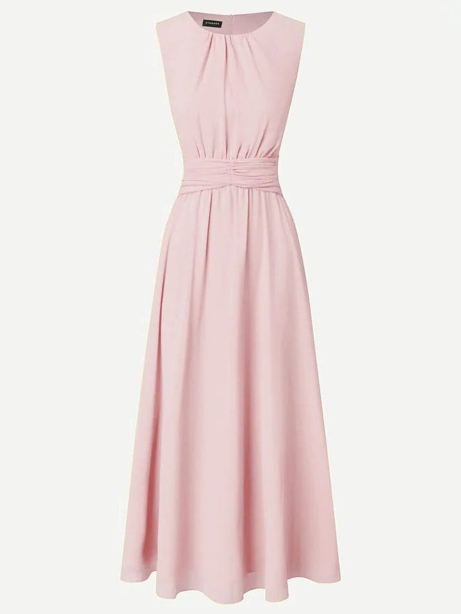 Sophisticated A-line formal dress, ideal for wedding guests & evening wear.
