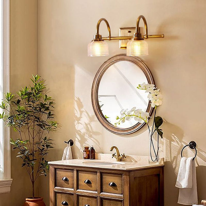 Modern classic antique brass wall lamp featuring diffused light and elegant design.