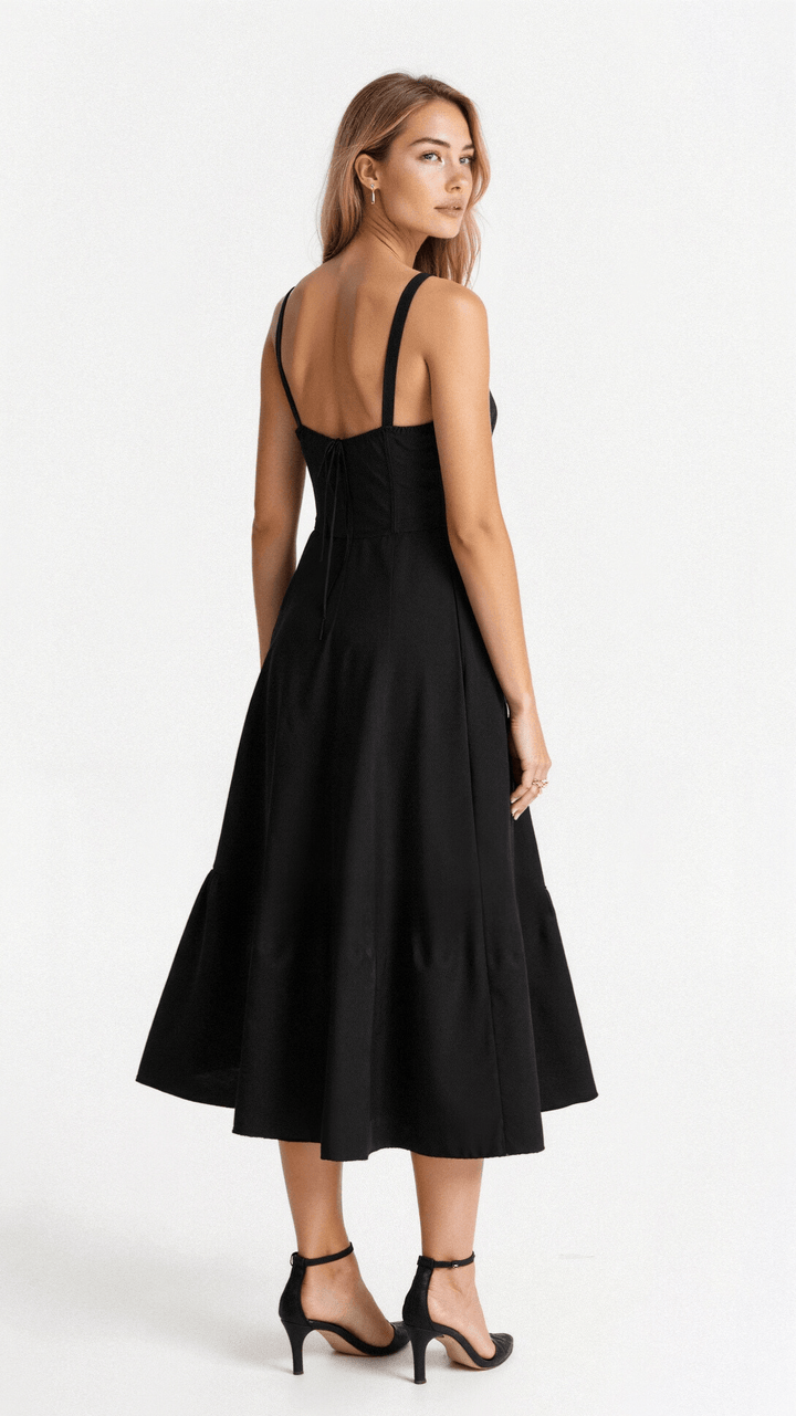 Women's flattering sweetheart neckline dress, a perfect choice for summer elegance.