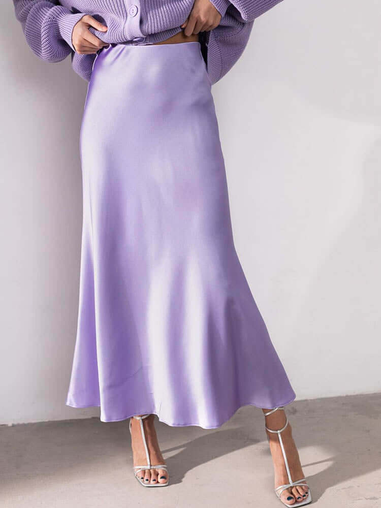 Printed flowing A-line midi skirt for women, elegant pattern, perfect for adding flair to casual or dressy outfits.