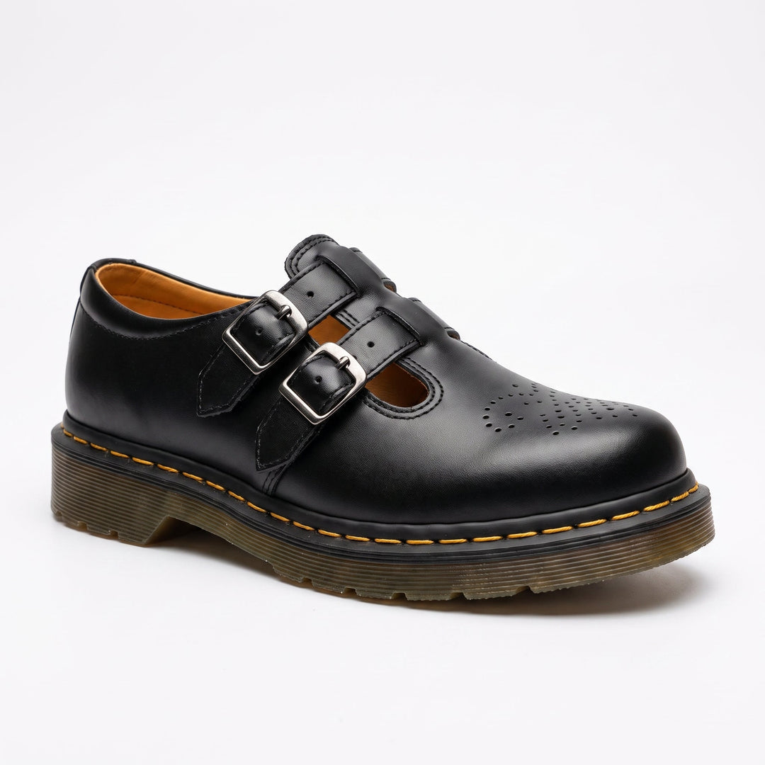 Comfortable red Mary Jane shoes for women. Stylish flats for work, casual outings, or elegant vintage-inspired looks.