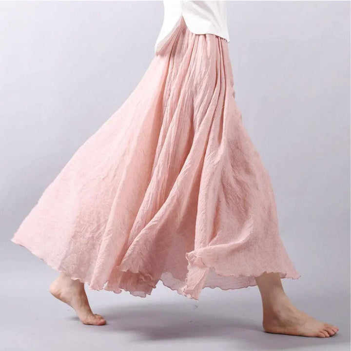 Chic women's boho maxi skirt with a flowy design, perfect for elegant summer and casual styles.