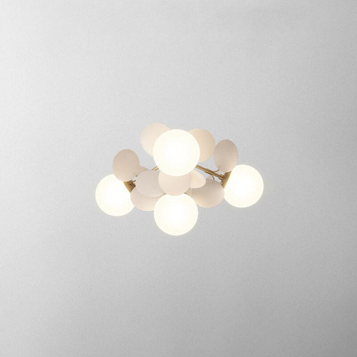 Chic LED flush mount light, a modern branch design fixture with acrylic flower shades.