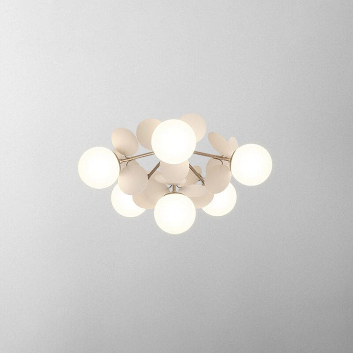 Decorative flush mount LED ceiling light, a modern branch design with artistic flower shades.