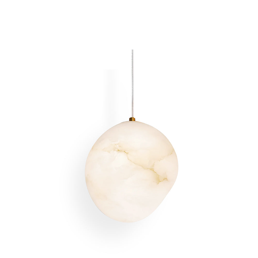 Elegant brass pebble pendant light, modern design for serene contemporary interiors.