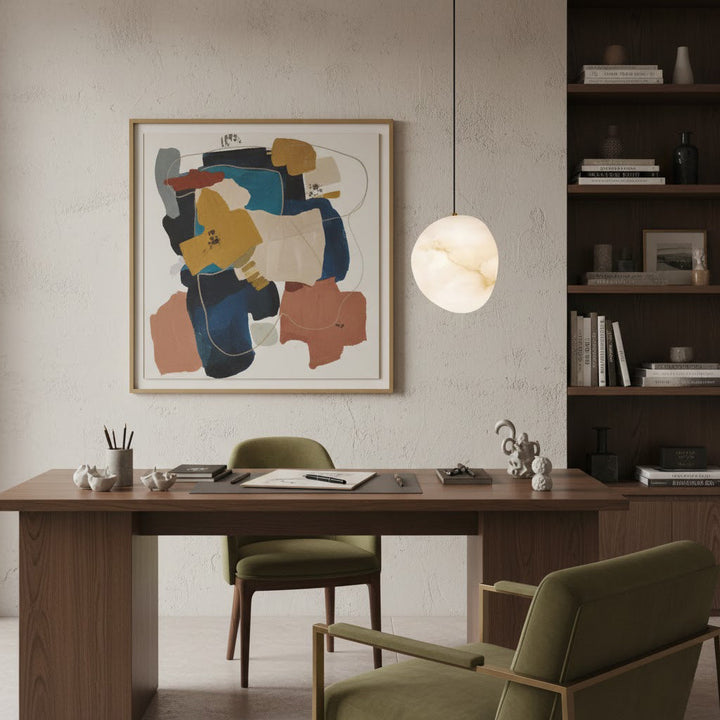 Unique pebble design brass pendant, provides beautiful ambient light for home decor.