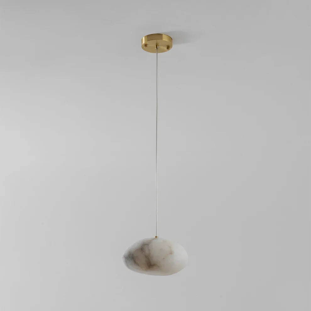 Modern brass pebble pendant lamp, organic design, a stylish choice for home lighting.