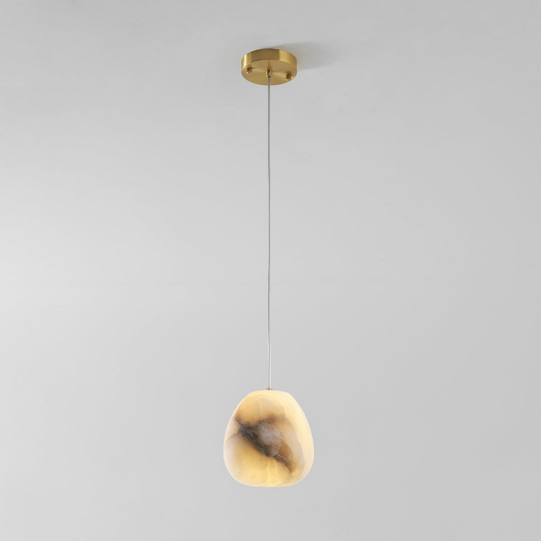 Brass pebble ceiling light, elegant and sleek, perfect for serene modern home decor.