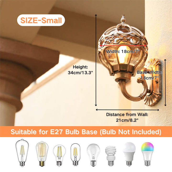 Vintage black outdoor wall lamp, waterproof & rustproof. Perfect retro exterior lighting solution.