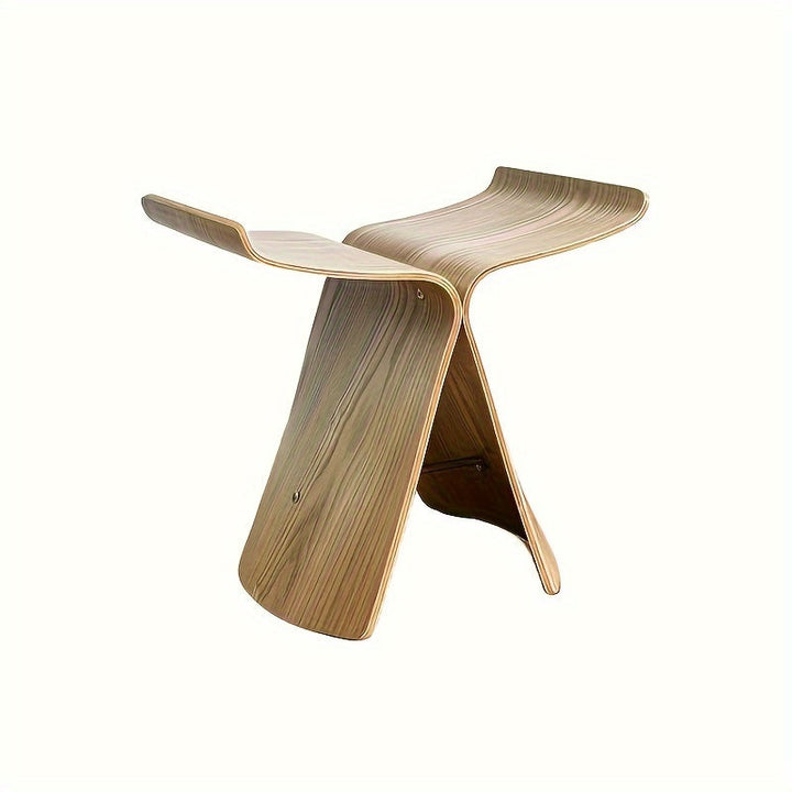 Elegant butterfly wood stool. Solid wood, modern design. Perfect living room accent furniture.