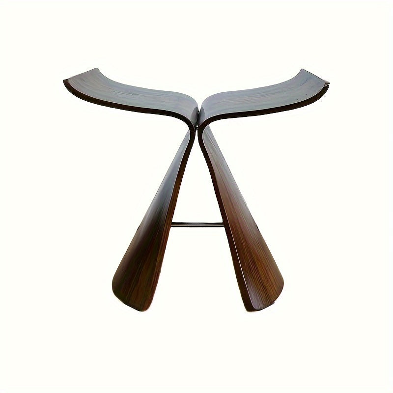 Versatile solid wood butterfly stool. Modern design, ideal for living room furniture or entryway decor.