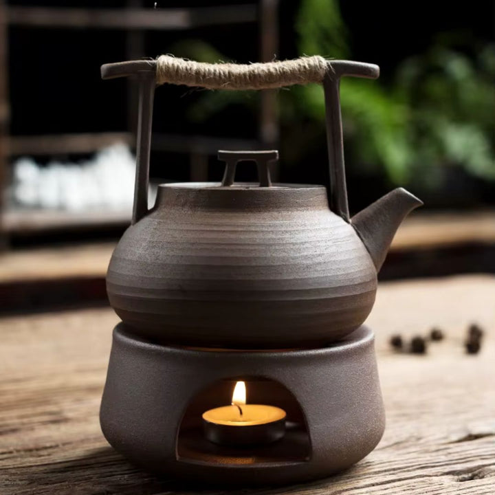 Create relaxing tea moments with this beautiful ceramic teapot & tea warmer set for home decor.