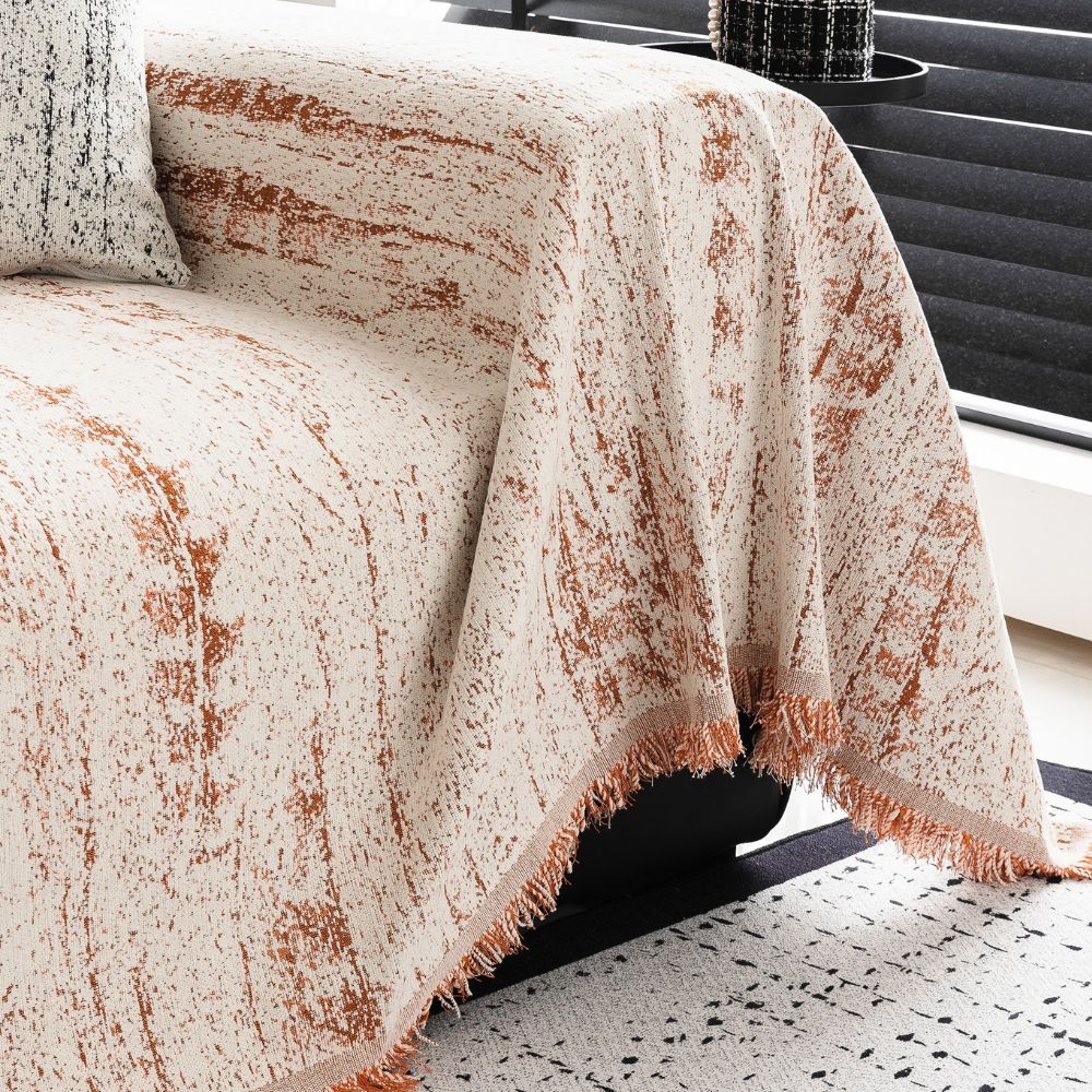 New elegant chenille sofa cover for living room. A protective & decorative multi-size couch throw.
