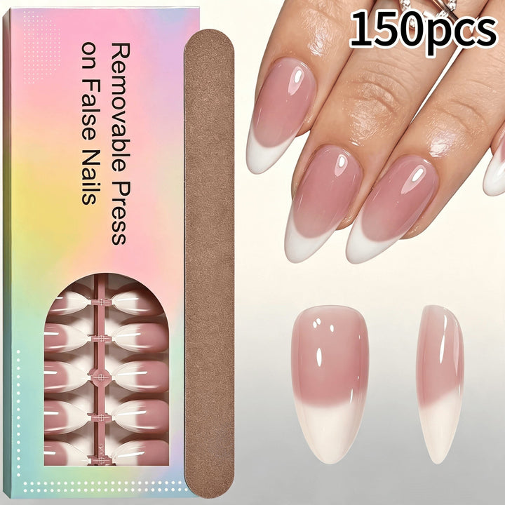 Quick & easy removable French tip press-on nails. Perfect false nails for an instant chic DIY manicure.