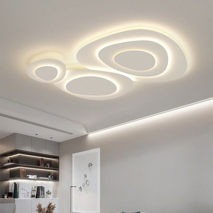Elegant cloud LED ceiling light for modern bedrooms, dimmable flush mount.