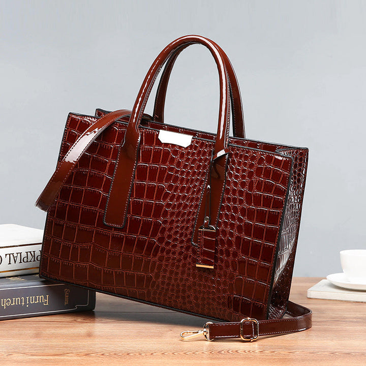 Luxury crocodile embossed PU leather wallet set. Perfect gift for her, matches handbag collection.