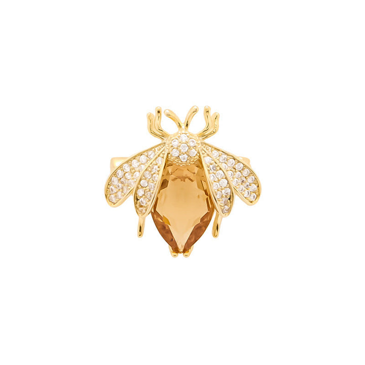 Stylish crystal bee brooch with brilliant sparkling accents, a fashionable lapel pin.