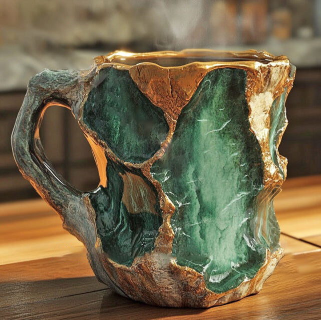 Microwave safe crystal coffee cup, 6.8 fl oz, insulated and lead-free, a stylish unique gift.