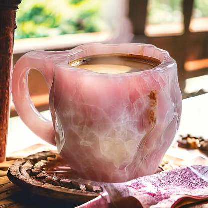 Decorative insulated crystal mug, 6.8 fl oz, a unique home decor piece, microwave safe.