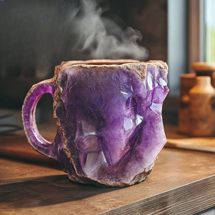 Unisex elegant crystal mug with insulation, 6.8 fl oz, lead-free, ideal for coffee or tea.