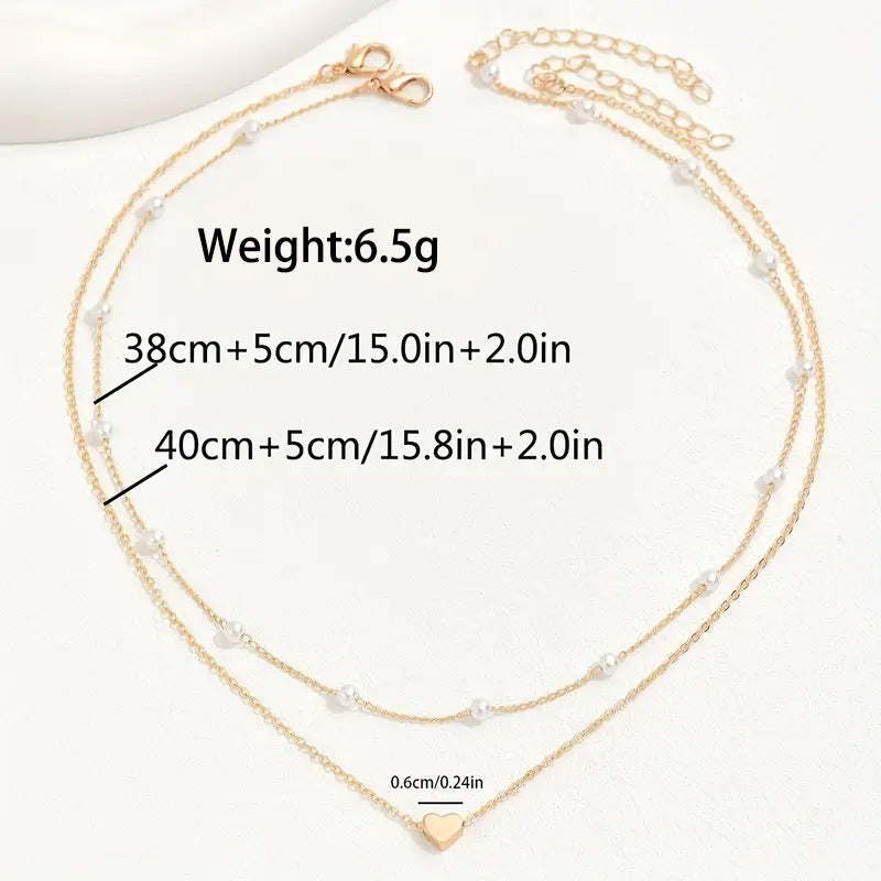 Beautiful women's double-layer pearl necklace. Elegant fashion accessory, a perfect delicate gift.