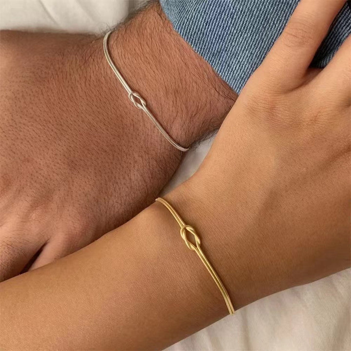 Women's versatile dual-strand knot bracelet, a chic and elegant jewelry gift for her.