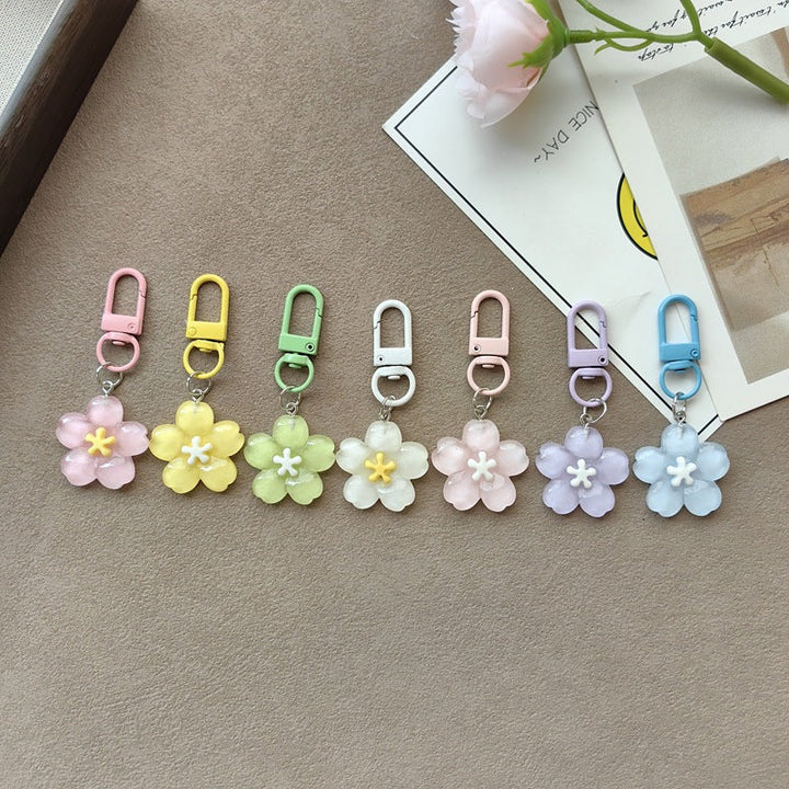 Women's elegant floral key ring, a beautiful accessory for keys or designer handbags.