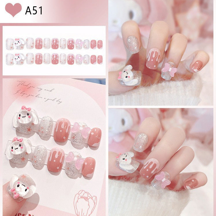 Stylish floral pattern press-on fake nails for women. Easy application for a chic & elegant instant manicure.