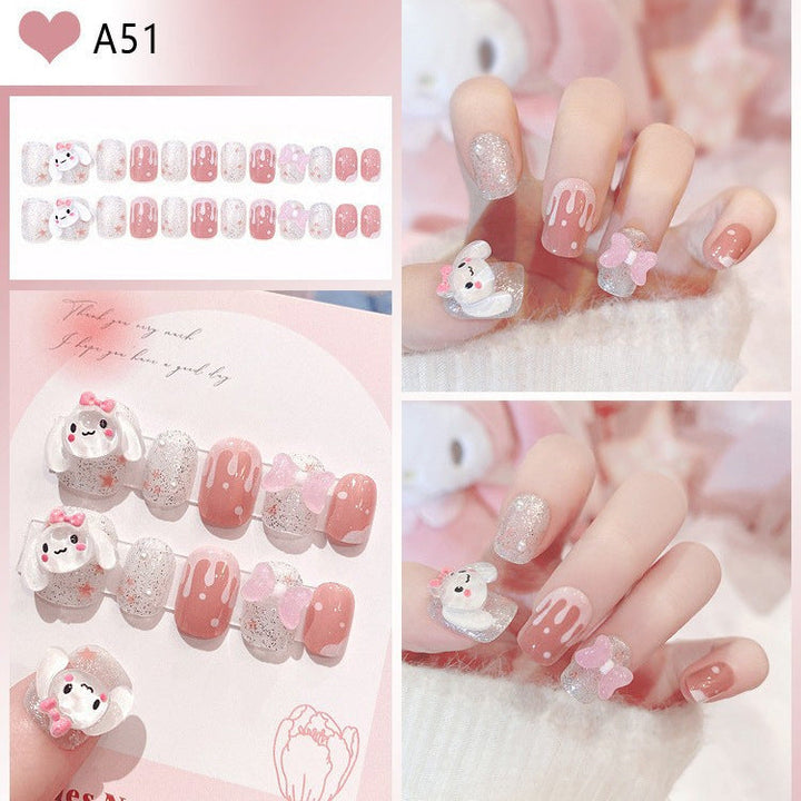 Stylish floral pattern press-on fake nails for women. Easy application for a chic & elegant instant manicure.