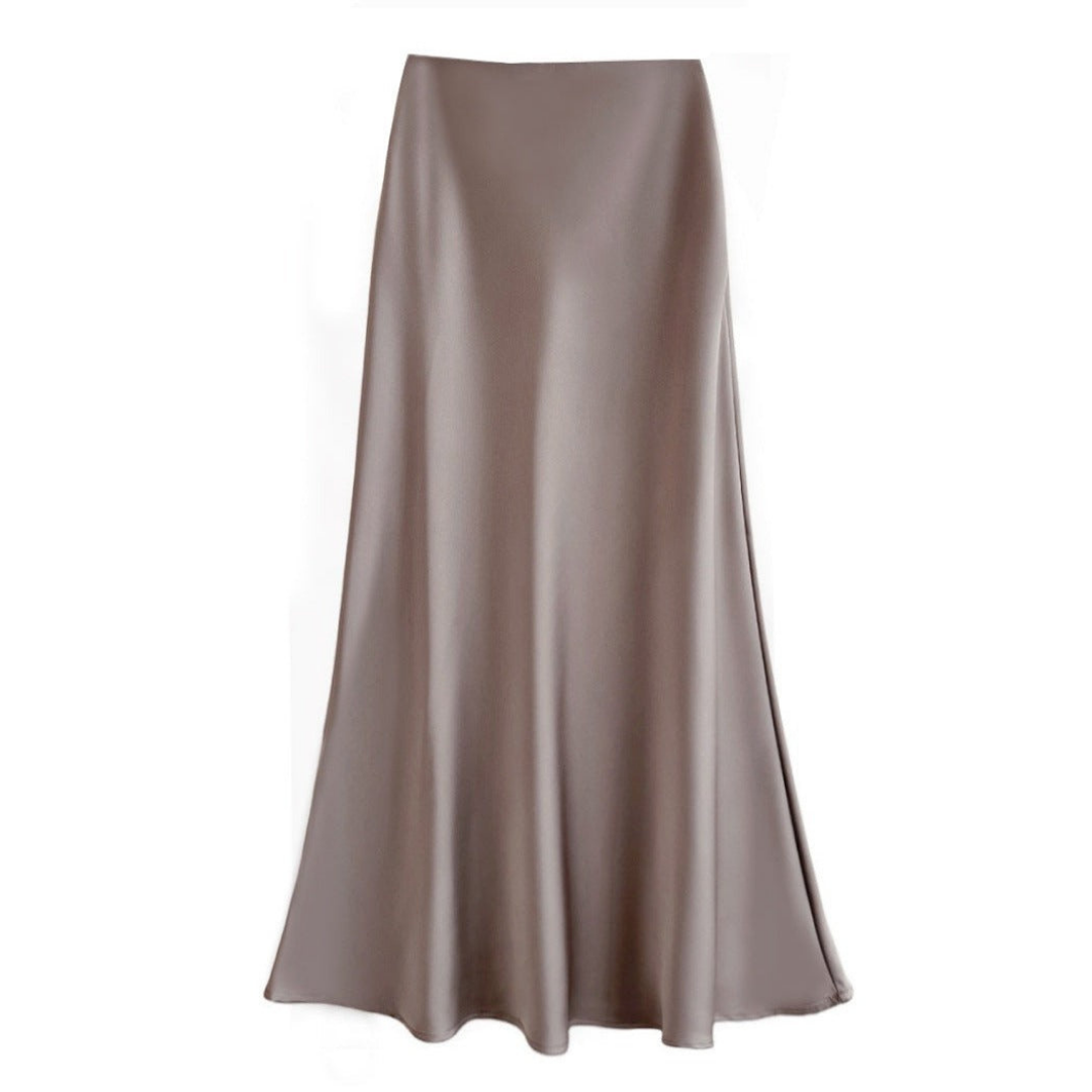 Elegant flowy midi skirt for women, perfect for versatile styling.