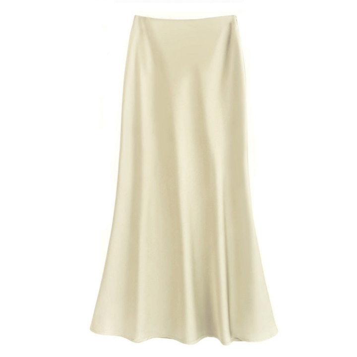 Fashionable flowy A-line midi skirt for women, a chic summer staple.