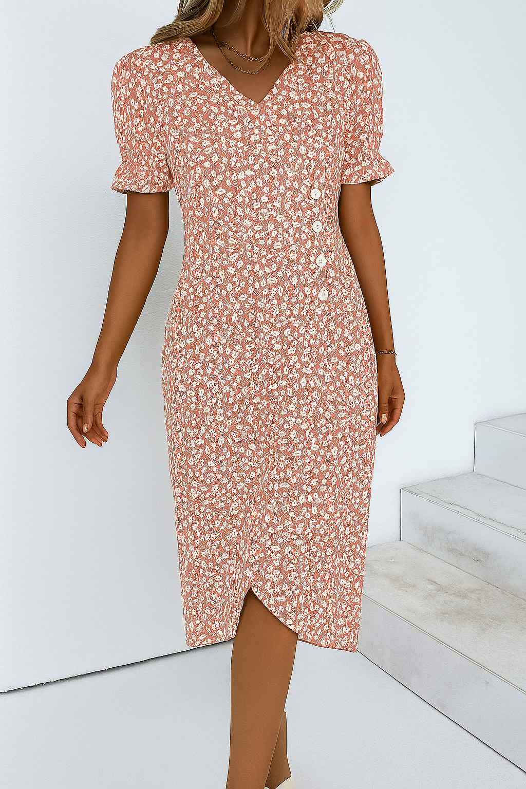 Elegant flowy summer maxi dress for women, with a tiered skirt and comfortable spaghetti straps.
