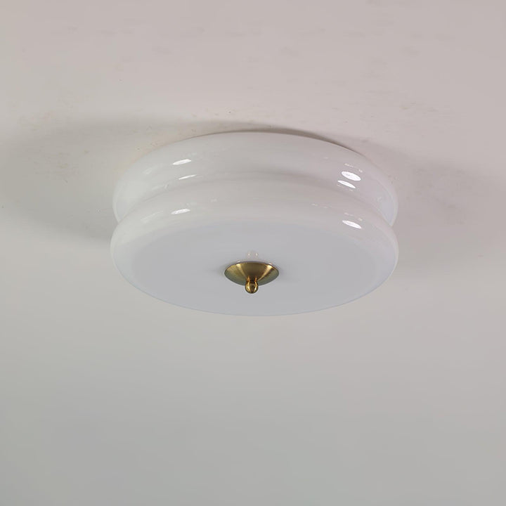 Dining room fluted glass LED ceiling lamp, creating an inviting atmosphere.