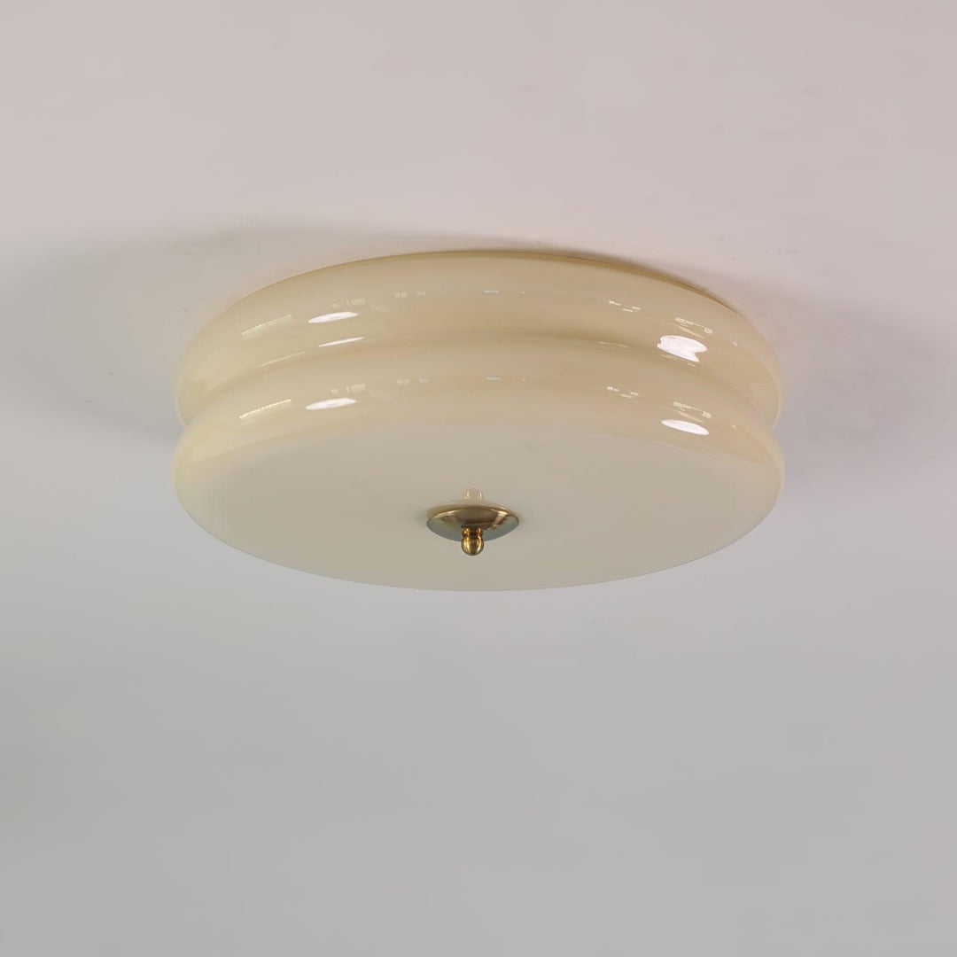 Chrome fluted glass LED ceiling light, perfect for contemporary homes.