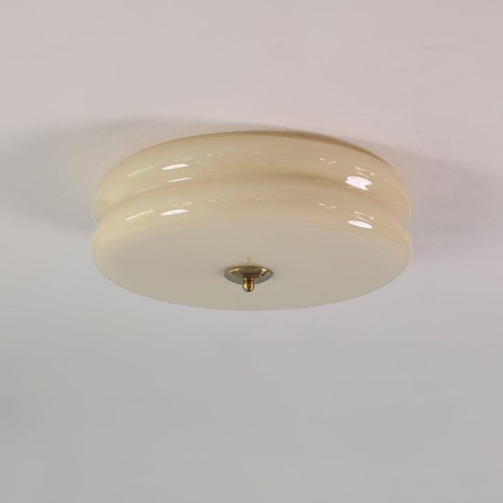 Chrome fluted glass LED ceiling light, perfect for contemporary homes.