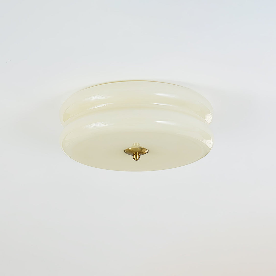 Vintage style fluted glass LED ceiling lamp, adding character to rooms.