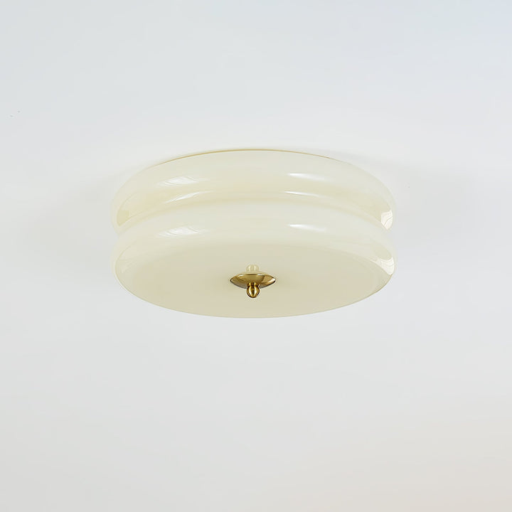 Vintage style fluted glass LED ceiling lamp, adding character to rooms.