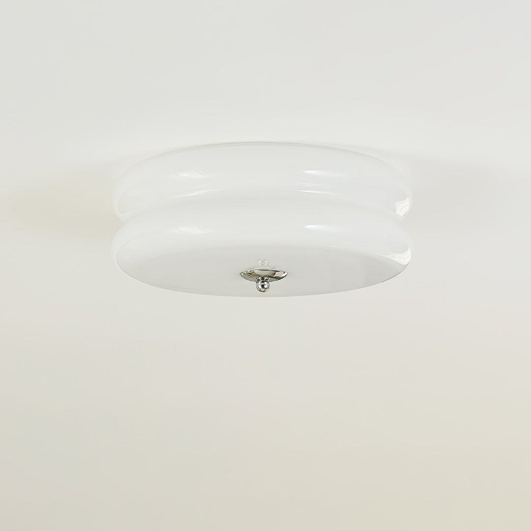 Dimmable fluted glass LED ceiling light, versatile for all occasions.